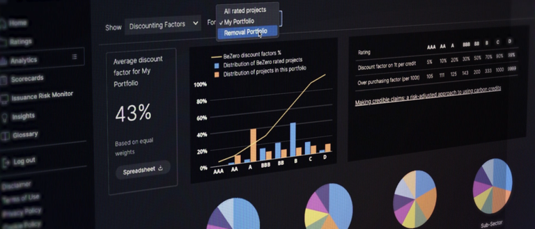 Screenshot of the BeZero portfolio risk tool
