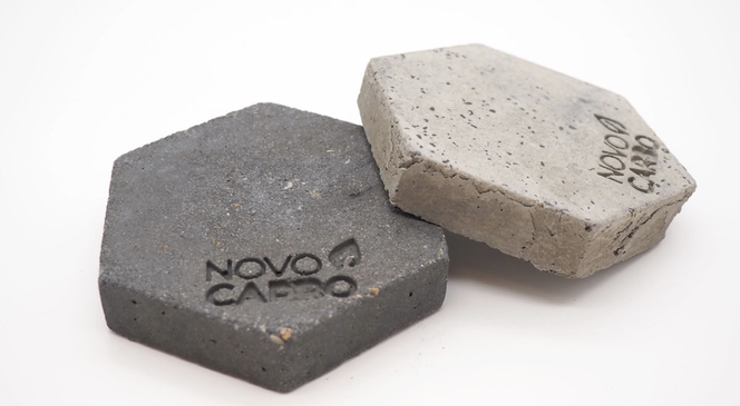 Image of concrete enhanced with biochar, an example of a commercial application.