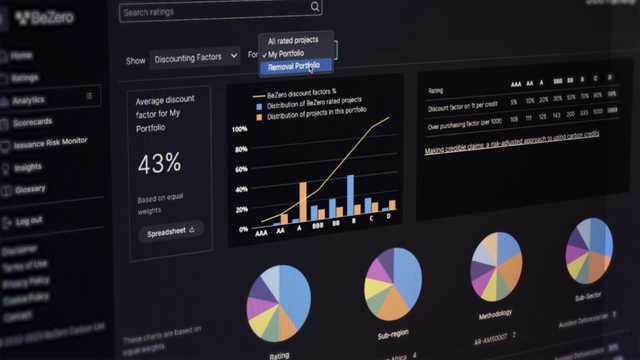 Image showing the analytics page on the BeZero Carbon platform