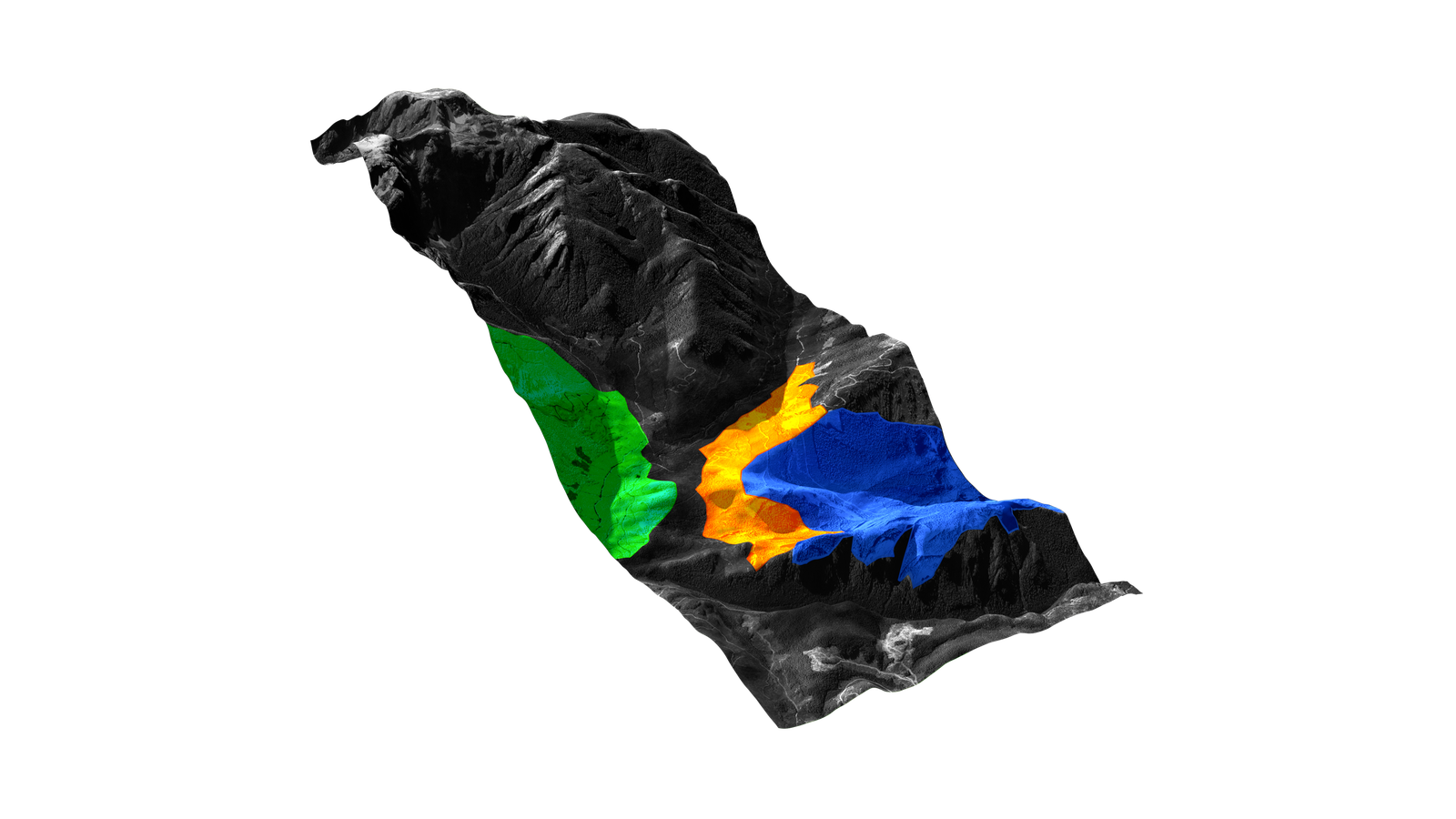 Project boundaries shown on a 3D image