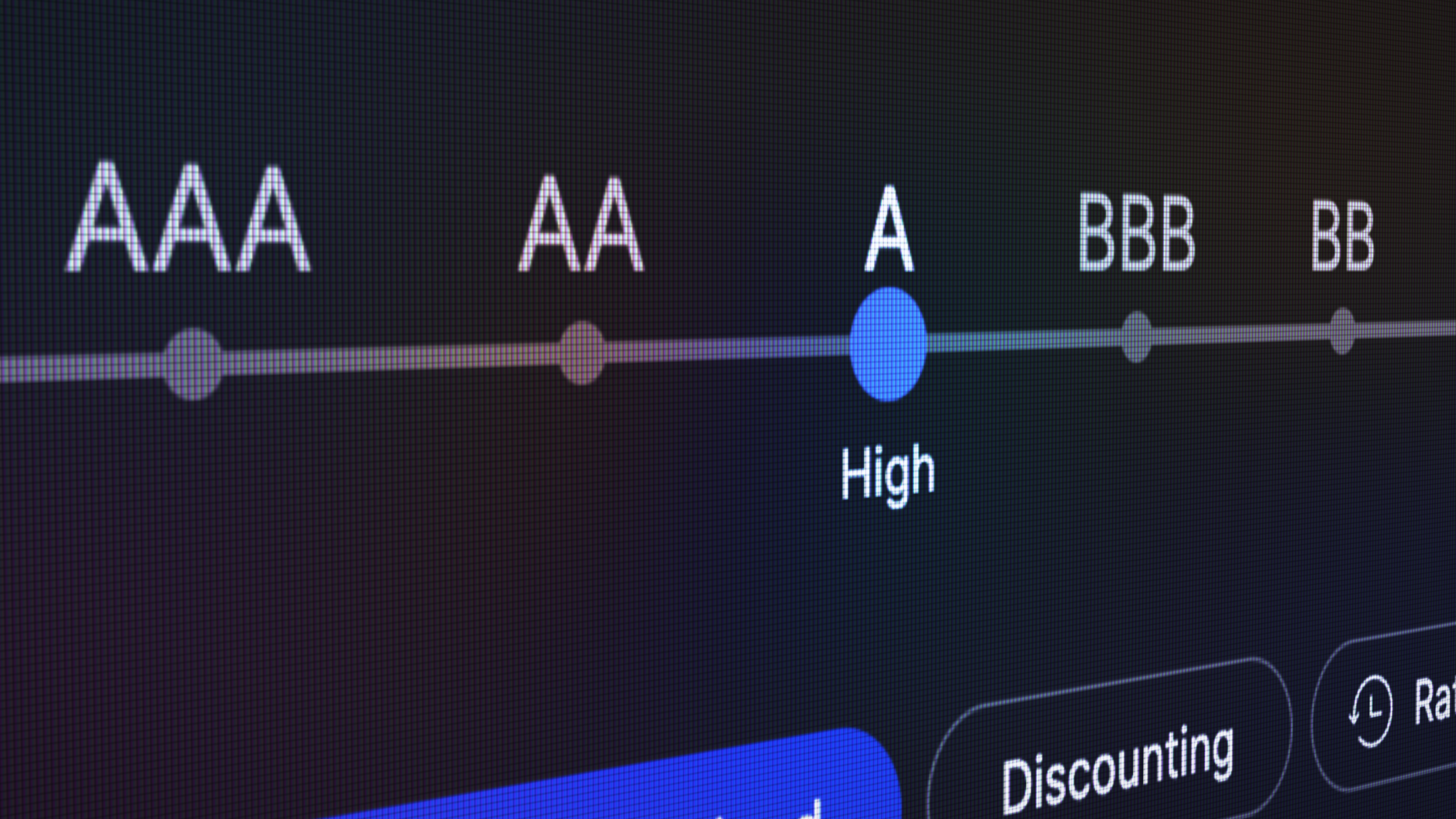 Product screen, rating scale A