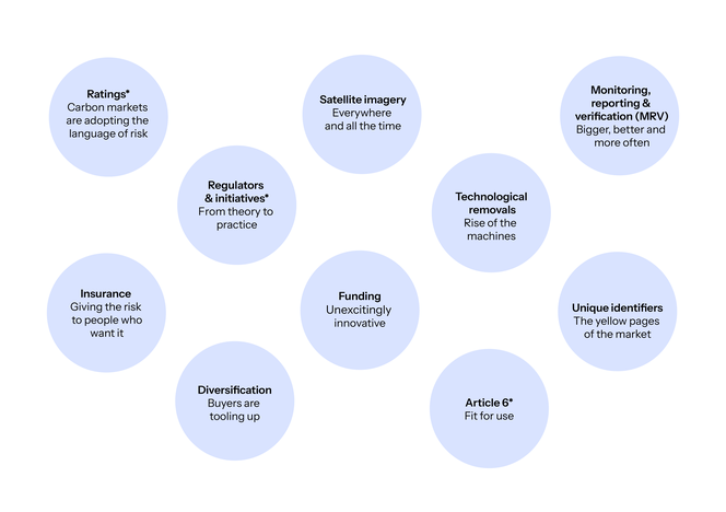 Infographic outlining 10 innovations revolutionising carbon markets