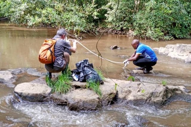 BeZero team in the field conducting eDNA measurements